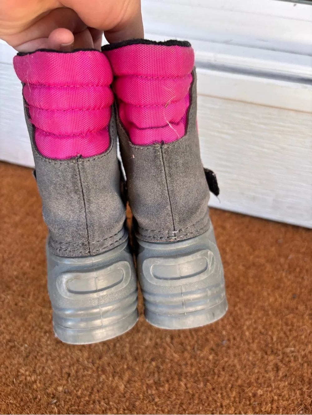 Totes Winter Boots Lil Jean Girls Snow Boots Waterproof Pink Gray